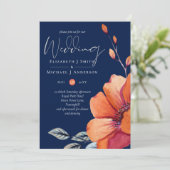 Invitation Ginger Navy Blue Automne Mariages de automne Invit (Debout devant)