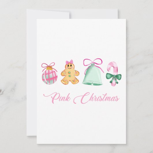 Invitation Gingerbread, Candy Cane & Pastel Ornaments (Devant)
