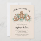 Invitation Gingerbread Christmas Baby Shower (Devant)