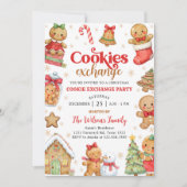 Invitation Gingerbread Christmas Cookie Exchange Party (Devant)