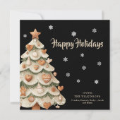 Invitation Gingerbread Christmas Tree Snowflake Holiday Card (Devant)