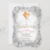 Invitation Gingerbread Cookie, Boire, Gray Snowflakes Noël (Devant)