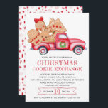 Invitation Gingerbread Cookie Camion Rouge Cookie Exchange<br><div class="desc">Cookie Swap Invitation présente un camion rouge vintage rempli de biscuits en pain d'épices. Christmas Cookie Swap est écrit en gros texte décoratif. Il y a beaucoup de texte modèle que vous pouvez utiliser pour décrire votre échange de cookies de vacances. Le motif du dos est un rouge moderne en...</div>
