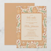 Invitation Gingerbread Cookie Christmas Winter Baby Shower (Devant / Derrière)