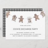 Invitation Gingerbread Cookie Exchange Fête moderne (Devant / Derrière)