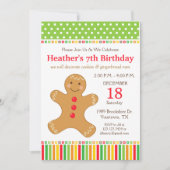 Invitation Gingerbread Cookie fête d'anniversaire (Devant)