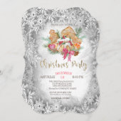Invitation Gingerbread Cookie, Grey Snowflakes Noël (Devant / Derrière)