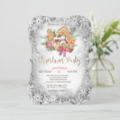 Invitation Gingerbread Cookie, Grey Snowflakes Noël (Debout devant)