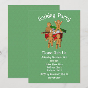 Invitation Gingerbread Cookie Hommes Noël