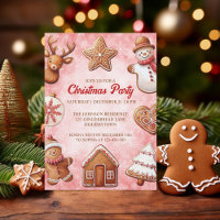 Gingerbread Cookies Arrière - plan rouge fête de N