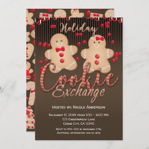 Invitation Gingerbread Cookies Holiday Cookie Exchange Party