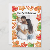 Invitation Gingerbread Cookies Photo Christmas Card (Devant)