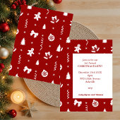 Invitation Gingerbread de Noël Rouge et Blanc Classique