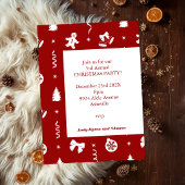 Invitation Gingerbread de Noël Rouge et Blanc Classique