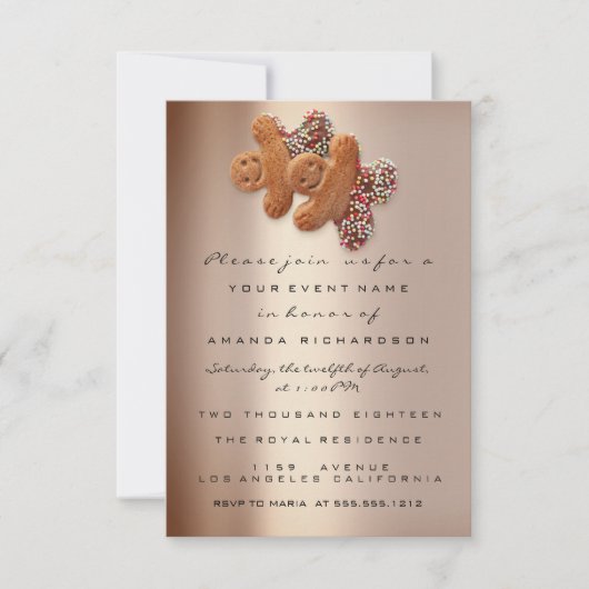 Invitation Gingerbread Drips Rose Gold  Veille de Noël (Devant)