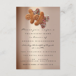 Invitation Gingerbread Drips Rose Gold Veille de Noël