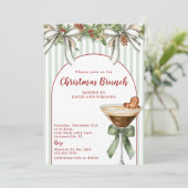 Invitation Gingerbread Espresso Martini Sage Christmas Brunch (Debout devant)