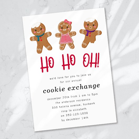 Invitation Gingerbread Holiday Christmas Cookie Exchange