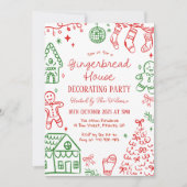 Invitation Gingerbread House Decorating Christmas Party (Devant)