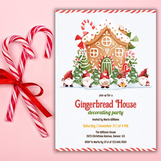 Invitation Gingerbread House Decorating Christmas Party