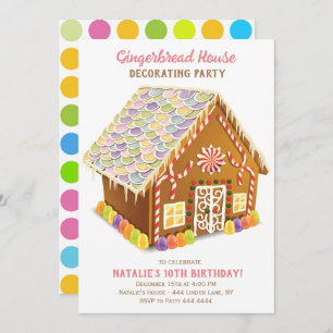 INVITATION GINGERBREAD HOUSE DÉCORATING PARTI