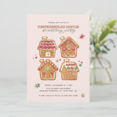 Invitation Gingerbread House Decorating Party Christmas (Debout devant)