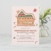 Invitation Gingerbread House Decorating Party Christmas (Debout devant)