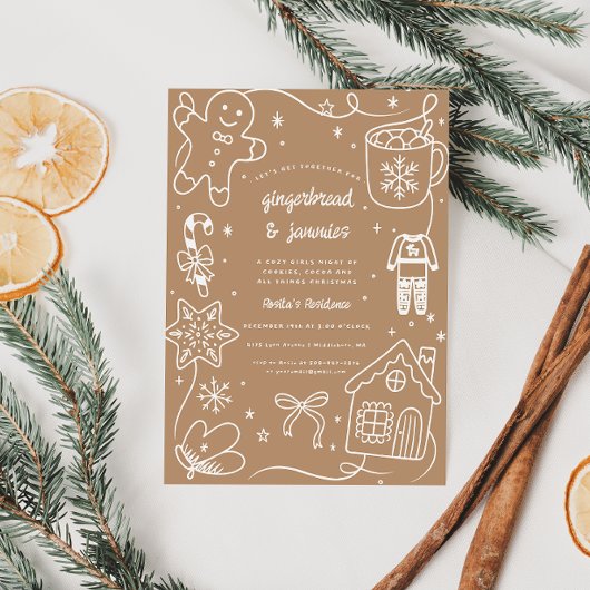 Invitation Gingerbread & Jammies | Cozy Christmas Girls Night
