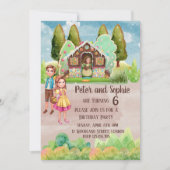 Invitation Gingerbread Maison jumeaux anniversaire (Devant)