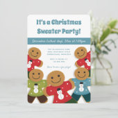 Invitation Gingerbread Man Sweat Party Noël (Debout devant)