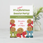 Invitation Gingerbread Man Sweet Green Noël virtuel (Debout devant)