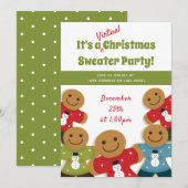 Invitation Gingerbread Man Sweet Green Noël virtuel (Devant / Derrière)