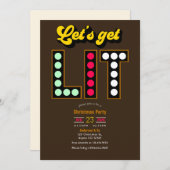 Invitation Gingerbread Pop Lets Get Lit Retro Christmas Party (Devant / Derrière)
