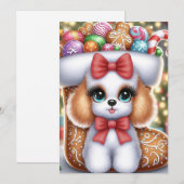 Invitation Gingerbread Snuggles: A Christmas Poodle Delight (Devant / Derrière)