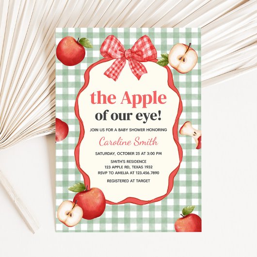 Invitation Gingham Apple de nos yeux Baby Shower