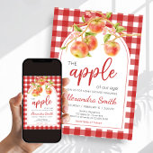Invitation Gingham Apple of Our Eye Baby Shower