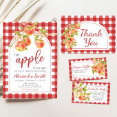 Invitation Gingham Apple of Our Eye Baby Shower