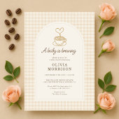 Invitation Gingham Baby is Brewing Coffee Baby Shower