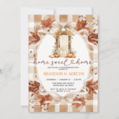 Invitation Gingham Boho Pumpkin housewarming party (Devant)