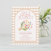 Invitation Gingham Elle est fraîche sur le marché Enterrement (Debout devant)