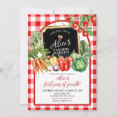 Invitation Gingham Farmer's Market Gender First Birthday (Devant)