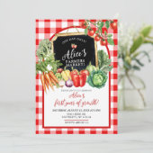 Invitation Gingham Farmer's Market Gender First Birthday (Debout devant)