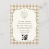 Invitation Gingham Fleurs Neutres Nœud Combinaison Bébé Showe (Dos)