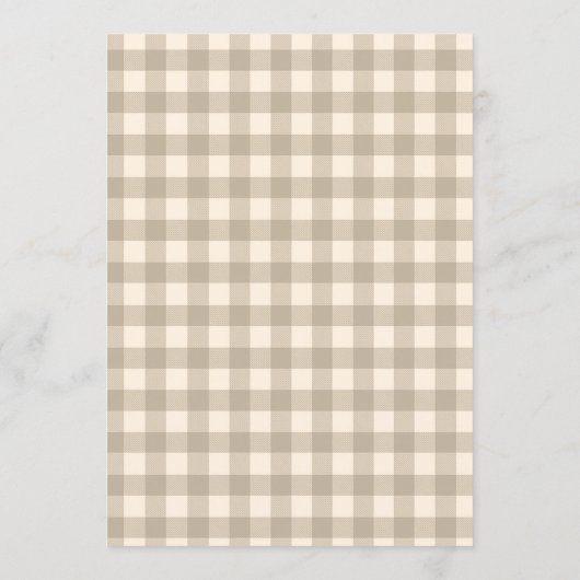 Invitation Gingham Floral Bow Beige Ivory Bridal Shower (Dos)