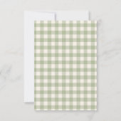 Invitation Gingham Floral Bow Sage Green Bridal Shower (Dos)