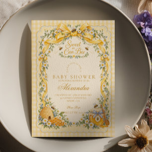 Invitation Gingham Joyeux Sucré Comme Peut L'Abeille