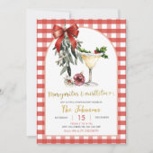Invitation Gingham Margaritas And Mistletoe Friendsmas Party (Devant)