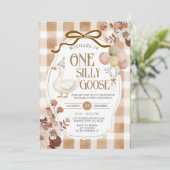 Invitation Gingham Marron Rustique Un Joyeux Anniversaire D'o (Debout devant)