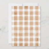 Invitation Gingham Marron Rustique Un Joyeux Anniversaire D'o (Dos)