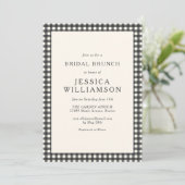 Invitation Gingham Noir et Blanc Simple et Élégant Brunch de (Debout devant)